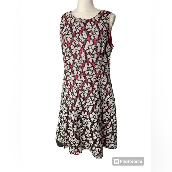 Anne Klein Floral Lace Overlay Sleeveless Dress Womens Size 14 - Picture 3 of 16